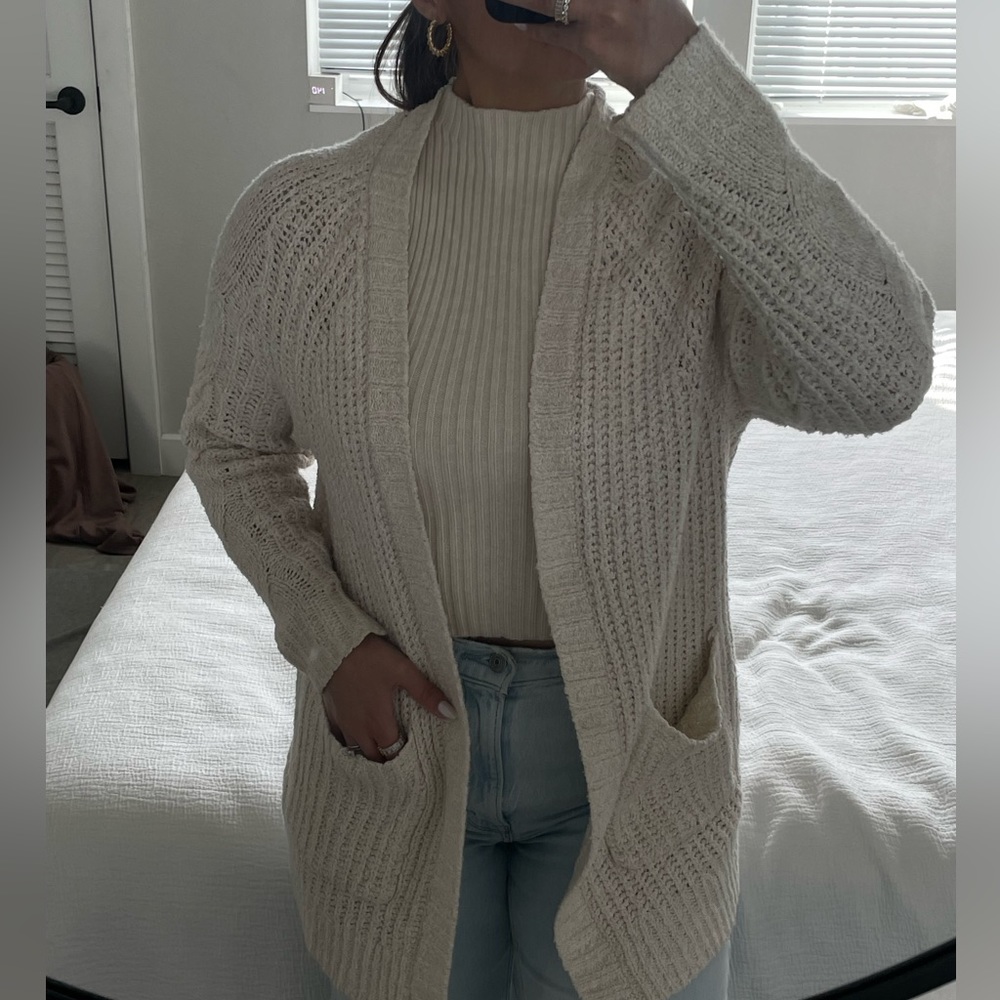 White Cardigan Sweater